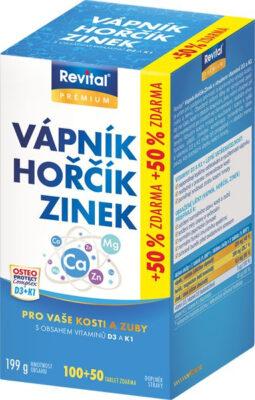 Revital Vápník + hořčík + zinek + vit.D3 + vit.K1 100+50 tablet Revital