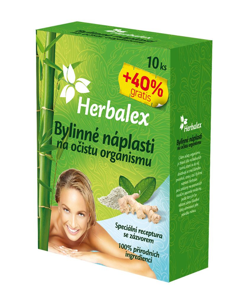 Herbalex Bylinné detoxikační náplasti 10 ks + 40 % zdarma Herbalex