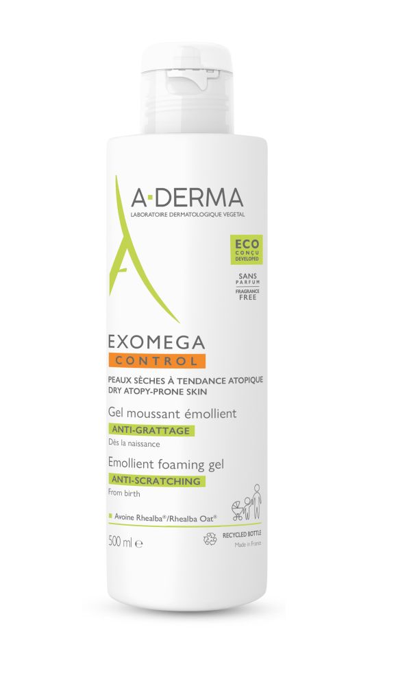 A-Derma Exomega Control zvláčňující pěnivý gel pro suchou kůži se sklonem k atopii 500 ml A-Derma