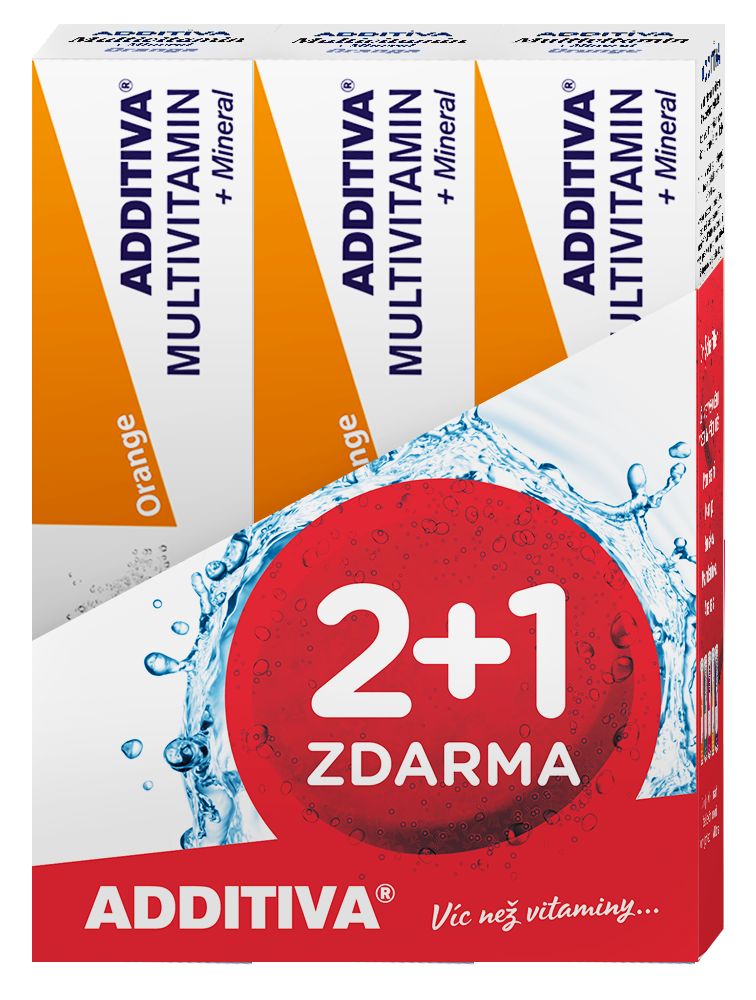 Additiva Multivitamin 2+1 pomeranč 3x20 šumivých tablet Additiva