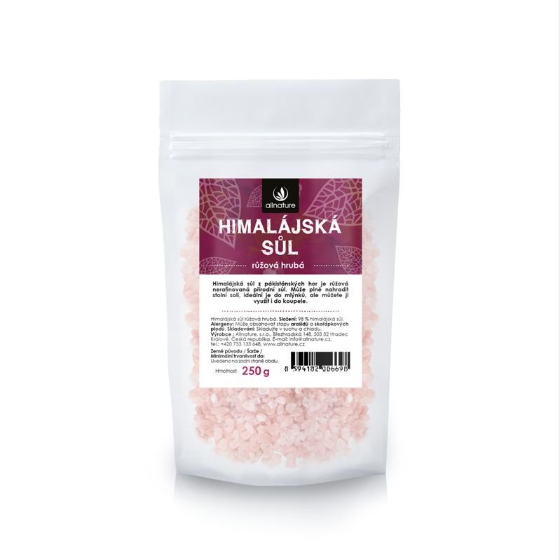 Allnature Himalájská sůl růžová hrubá 250 g Allnature
