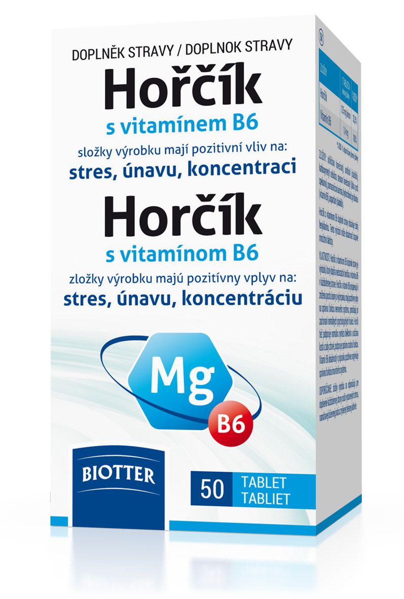 Biotter Hořčík 125 mg s vitamínem B6 50 tablet Biotter