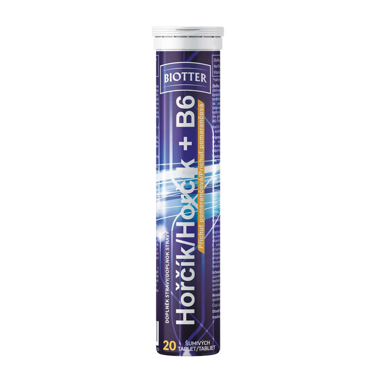 Biotter Hořčík s vitaminem B6 pomeranč 20 šumivých tablet Biotter