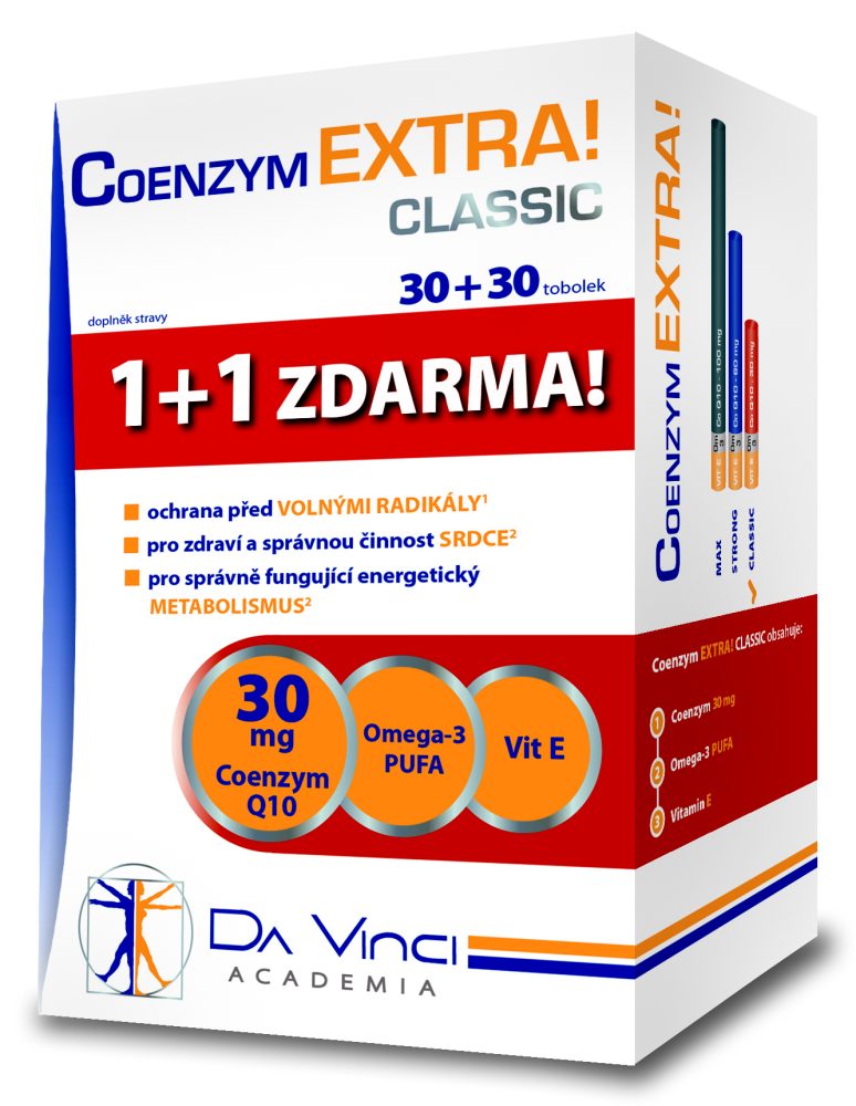 Da Vinci Academia Coenzym EXTRA! Classic 30 mg 30+30 tobolek Da Vinci Academia