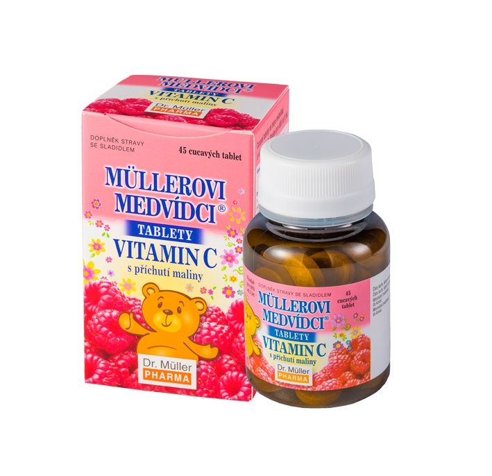 Dr. Müller Müllerovi medvídci s vitaminem C malina 45 tablet Dr. Müller