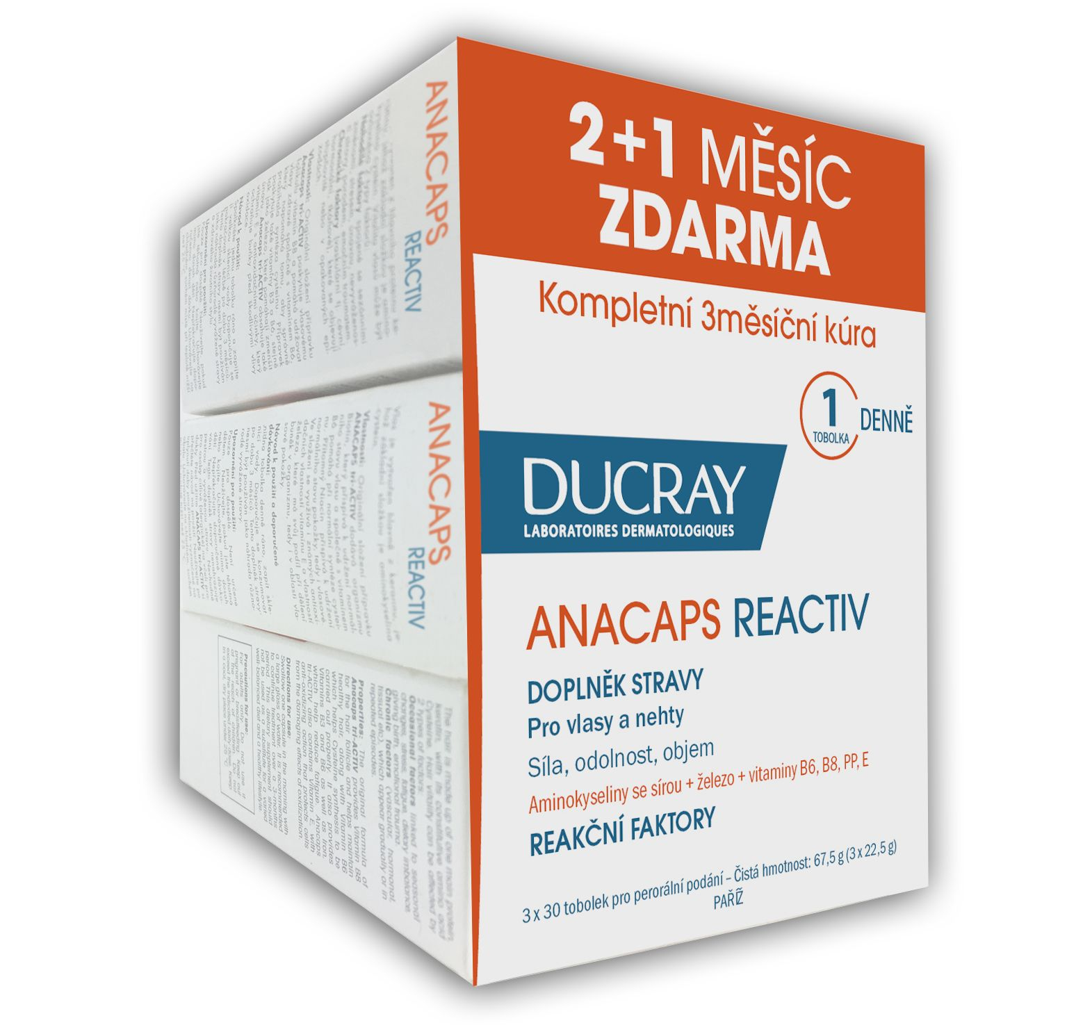 Ducray Anacaps Reactiv 30 tobolek TRIO (2+1 zdarma) Ducray