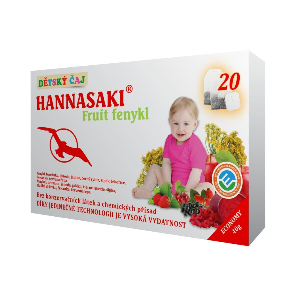 Hannasaki Fruit fenykl dětský porcovaný čaj 20x2 g Hannasaki