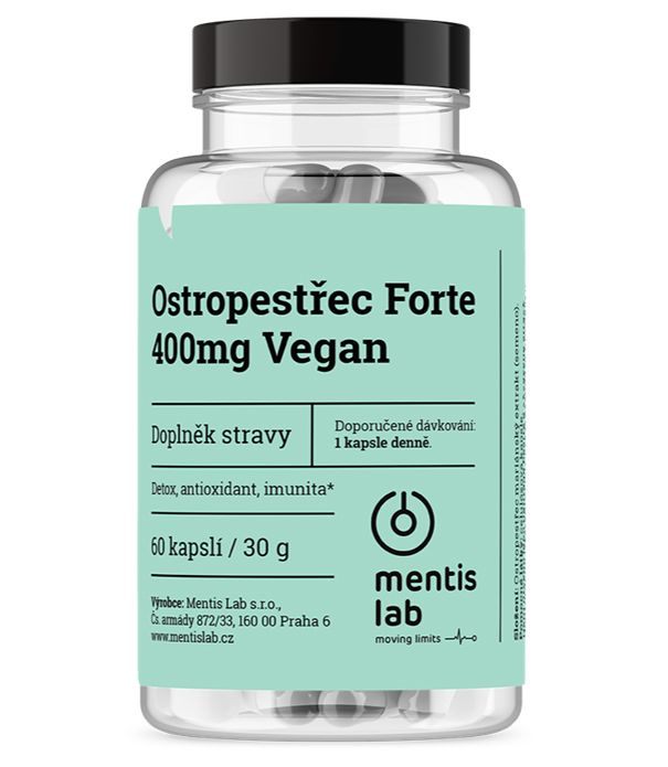 Mentis Ostropestřec Forte 400 mg Vegan 60 kapslí Mentis