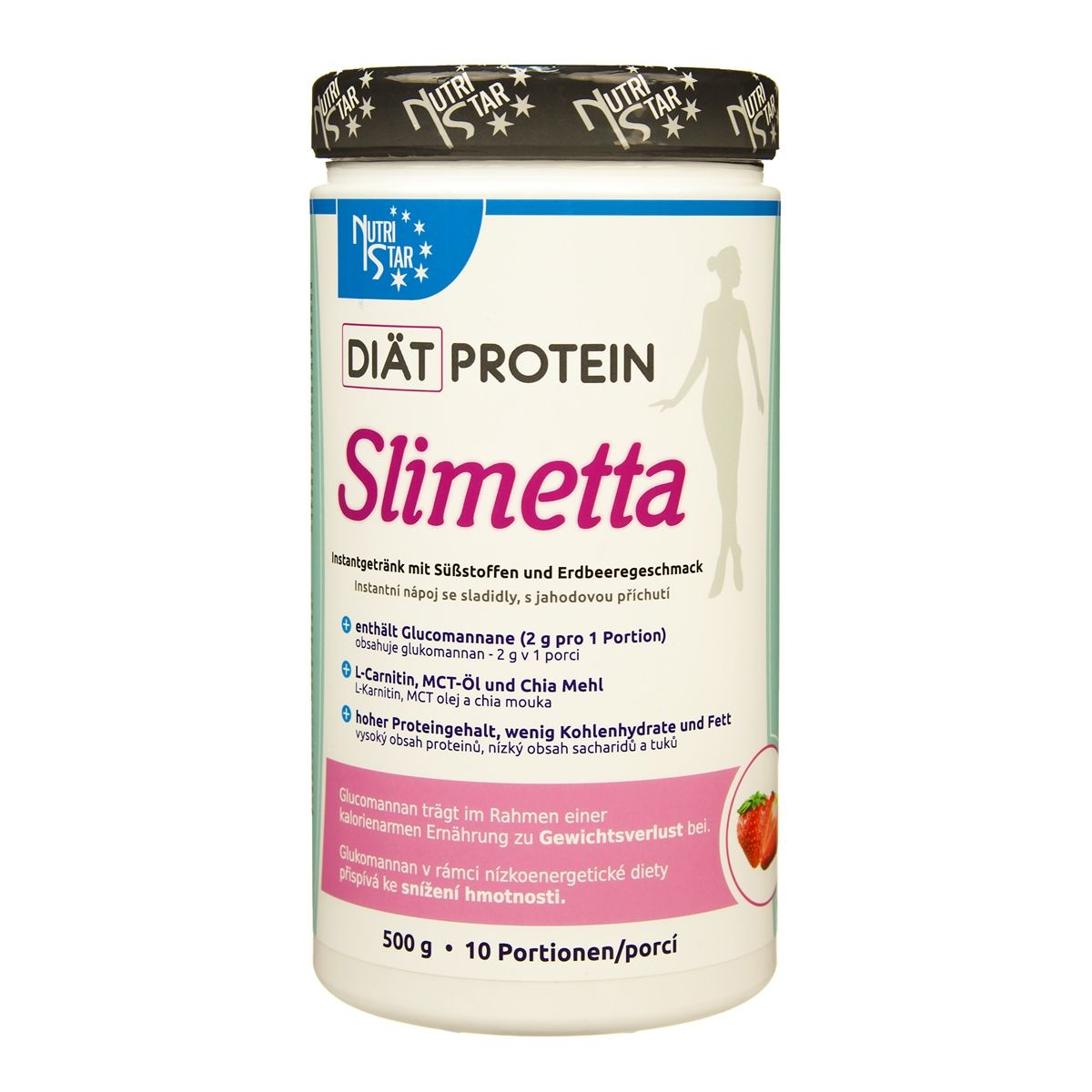 Nutristar Diät Protein SLIMETTA nápoj 500 g jahoda Nutristar