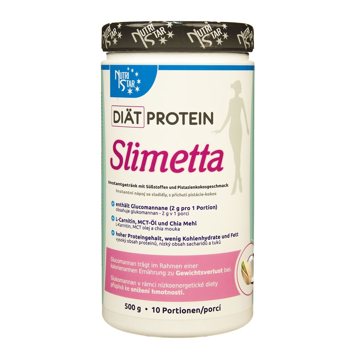 Nutristar Diät Protein SLIMETTA nápoj 500 g pistácie/kokos Nutristar