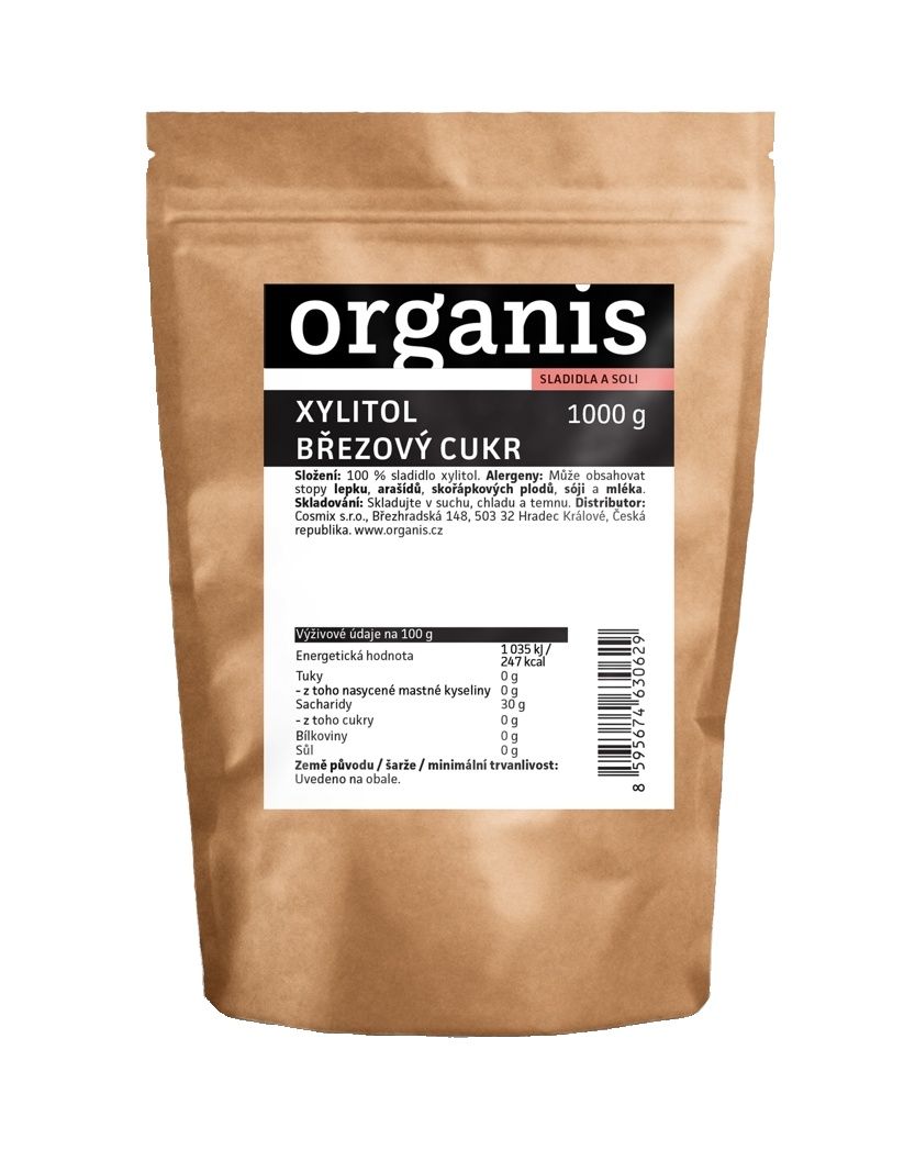 Organis Xylitol březový cukr 1000 g Organis