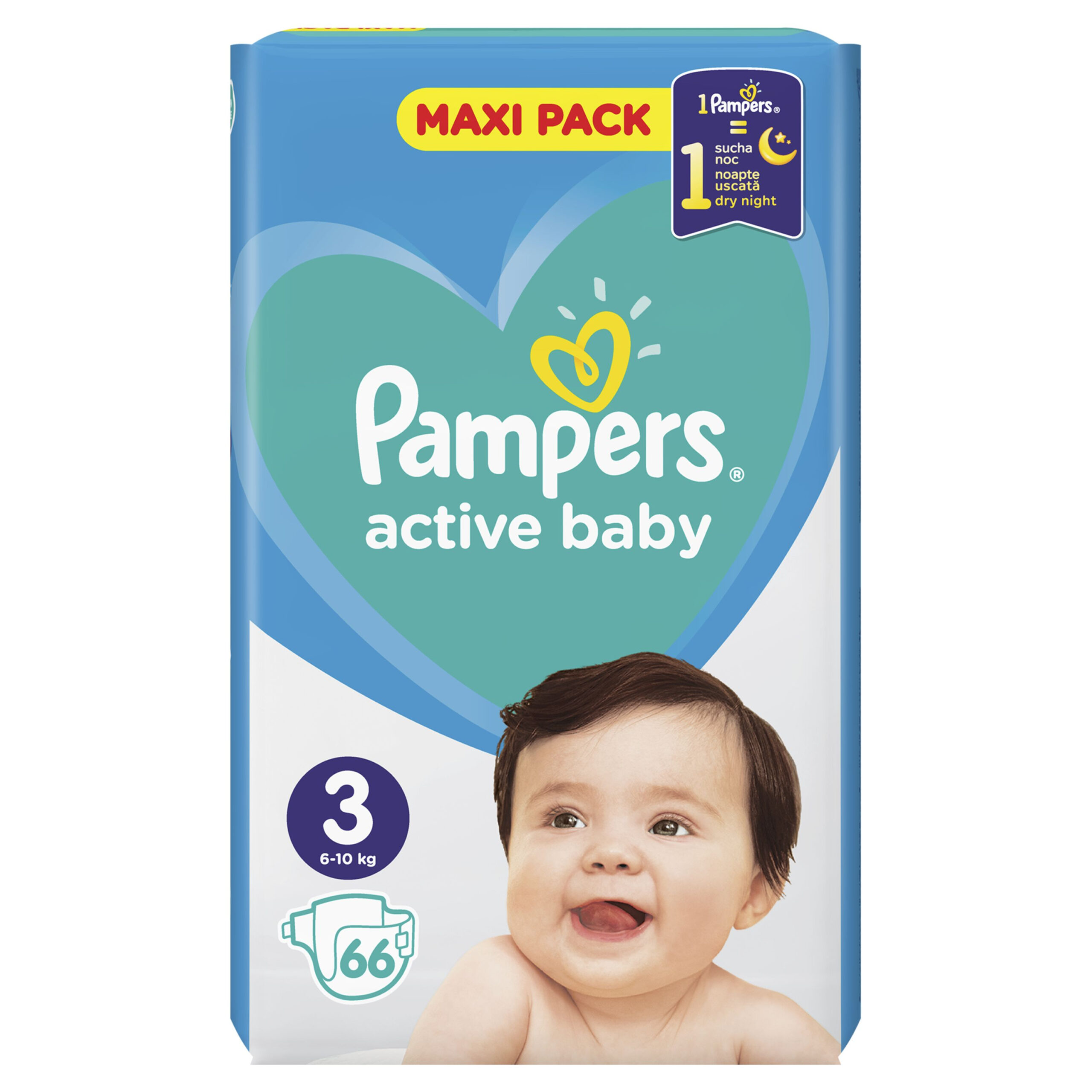 Pampers Active Baby vel. 3 Maxi Pack 6-10 kg dětské pleny 66 ks Pampers