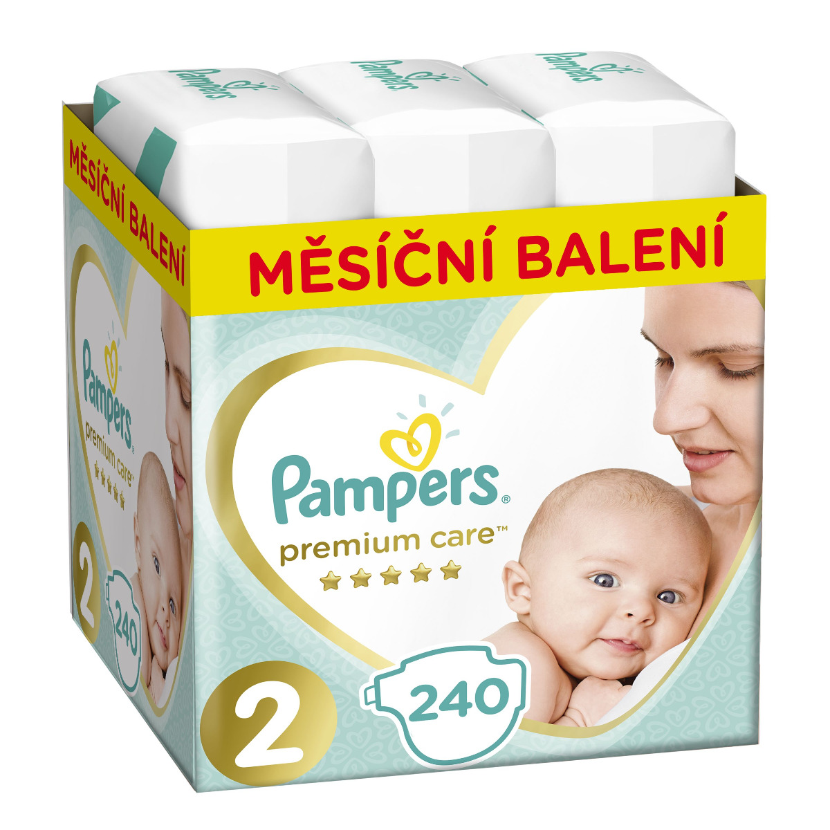 Pampers Premium Care vel. 2 Monthly Pack 4-8 kg dětské pleny 240 ks Pampers