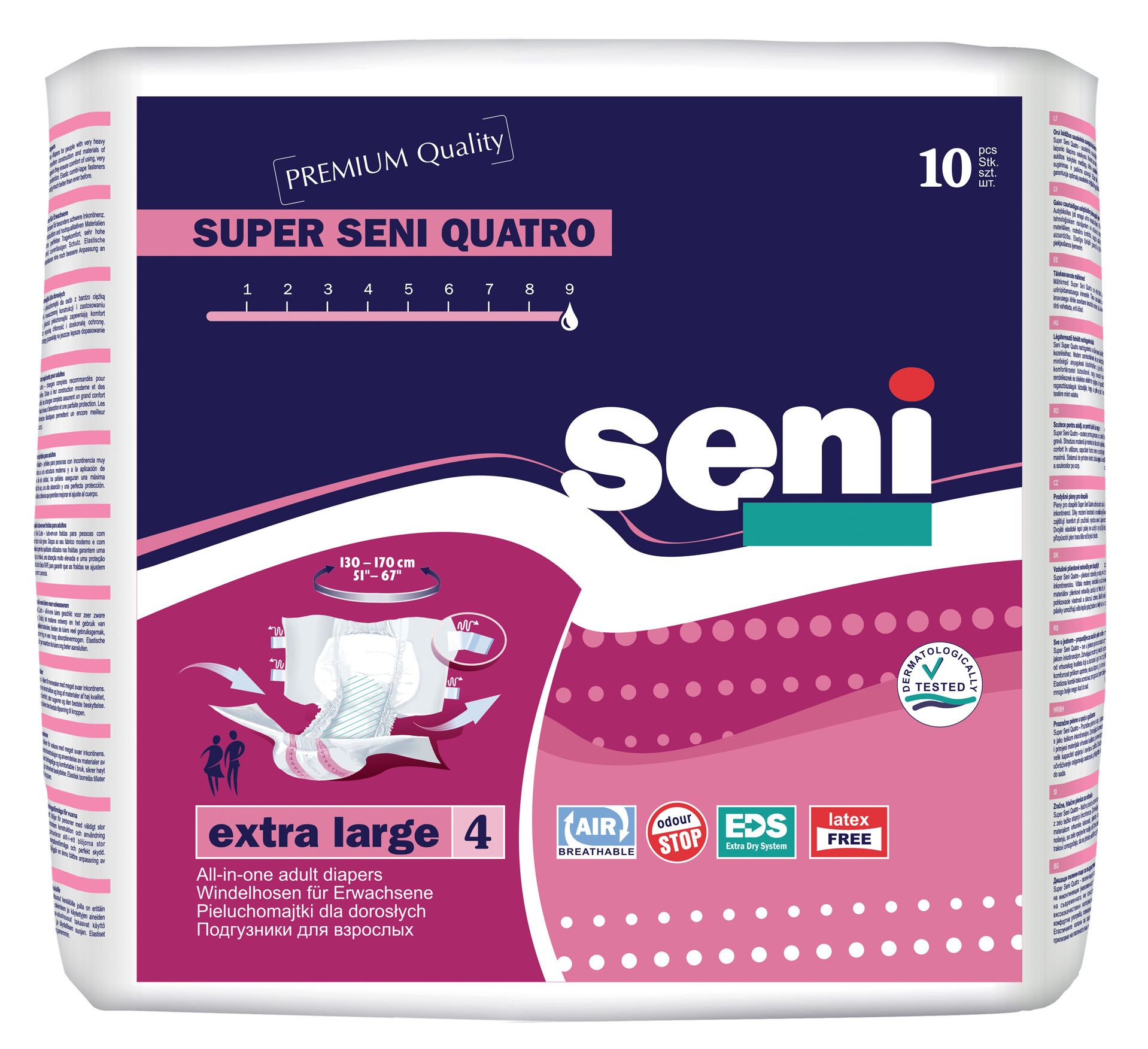 Seni Super Quatro Extra Large inkontinenční plenkové kalhotky 10 ks Seni