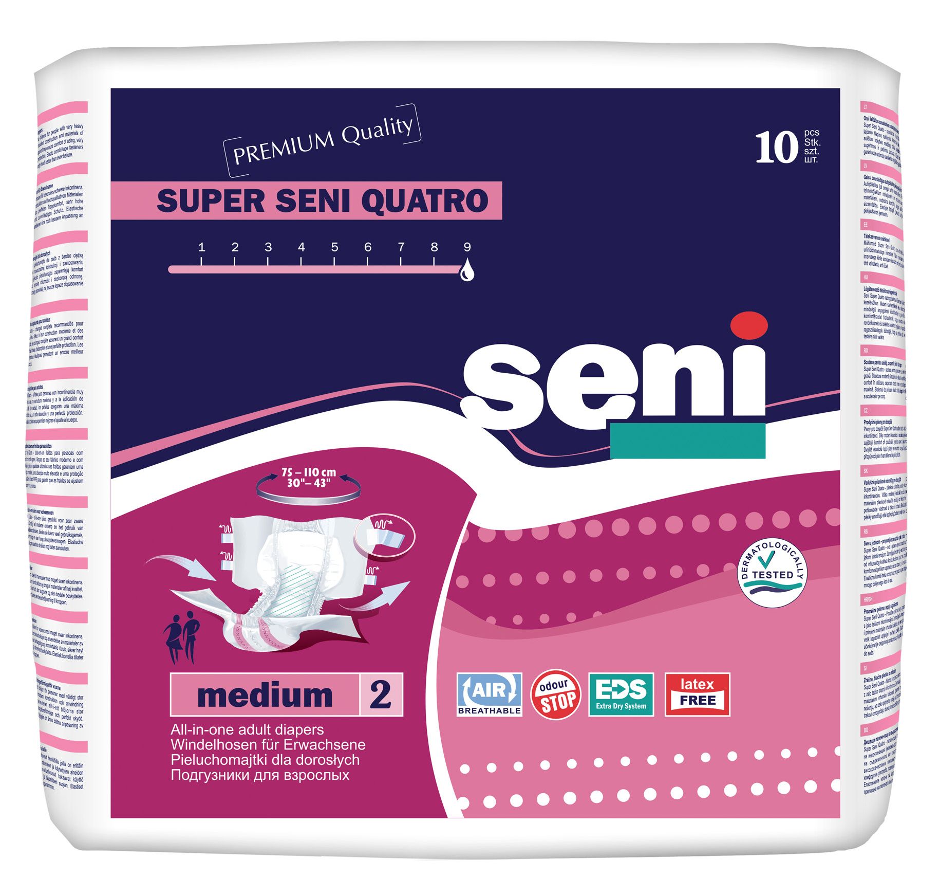 Seni Super Quatro Medium inkontinenční plenkové kalhotky 10 ks Seni