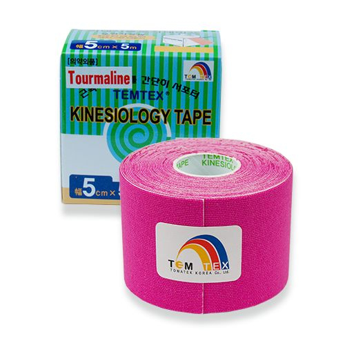 TEMTEX Kinesio tape Tourmaline 5 cm x 5 m tejpovací páska růžová TEMTEX