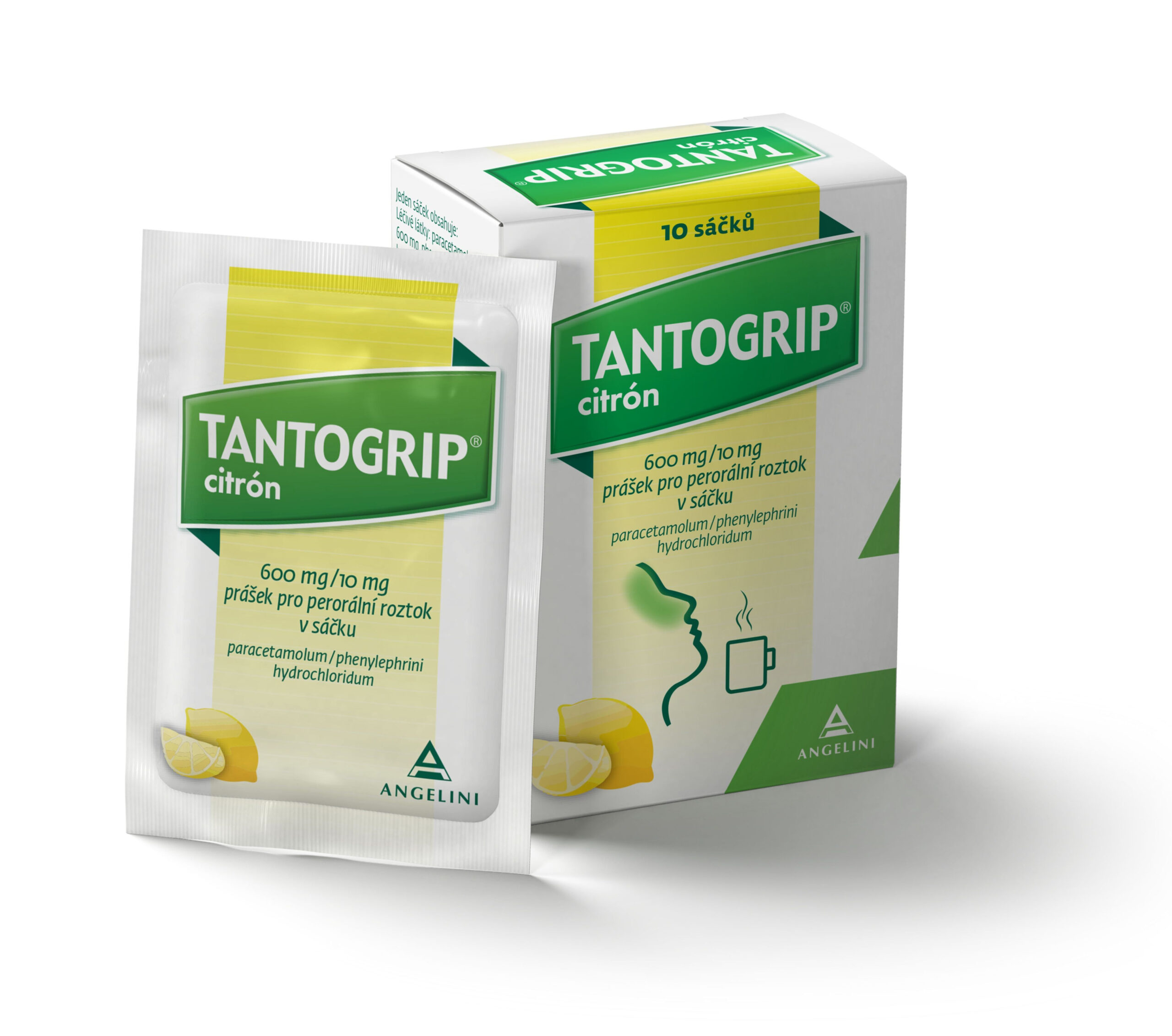 Tantogrip 600 mg/10 mg citron 10 sáčků Tantogrip