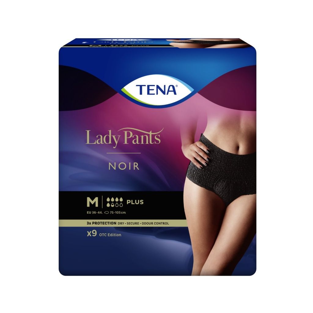 Tena Lady Pants Plus Noir Medium inkontinenční kalhotky 9 ks Tena