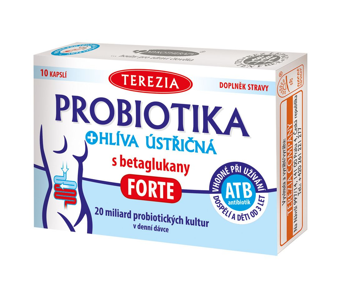 Terezia Probiotika + Hlíva ústřičná s betaglukany FORTE 10 kapslí Terezia
