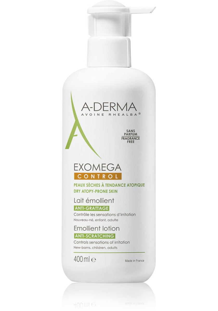 A-Derma Exomega Control emolienční mléko pro suchou kůži se sklonem k atopii 400 ml A-Derma