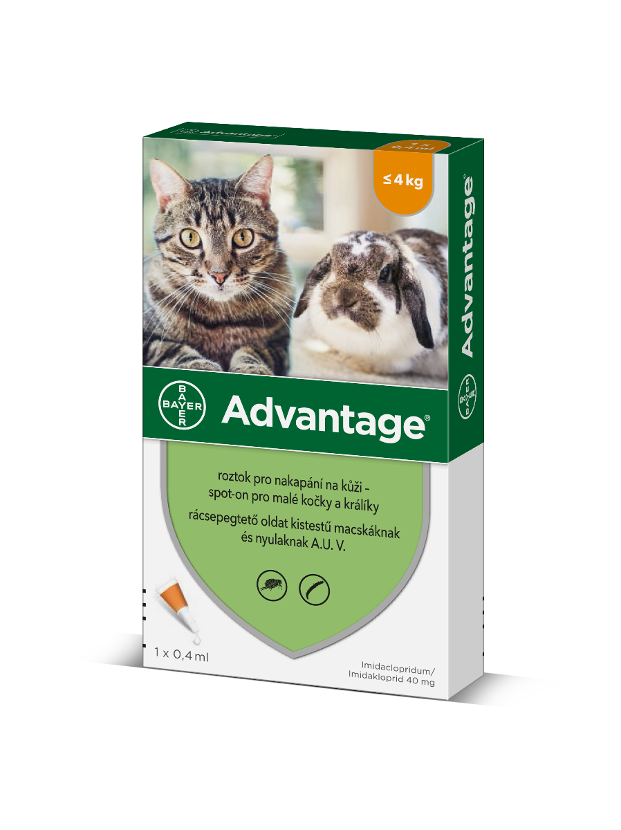 Advantage Roztok pro nakapání na kůži spot-on pro malé kočky a králíky 40 mg 1x0