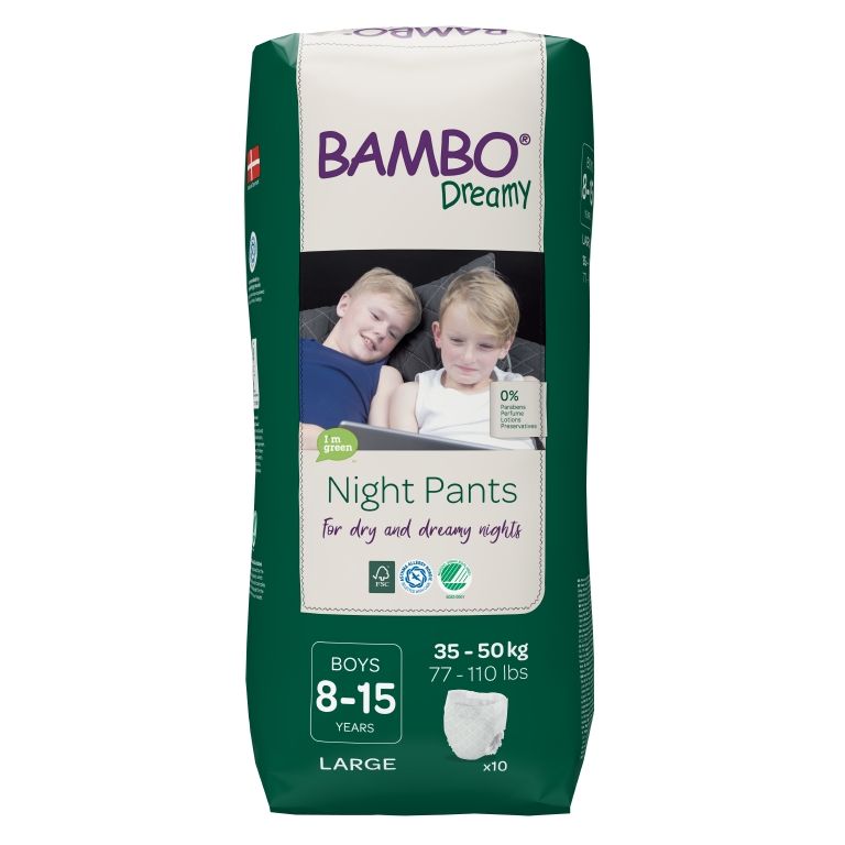 Bambo Dreamy Night Pants Boys 8-15 let 35-50 kg noční plenkové kalhotky 10 ks Bambo