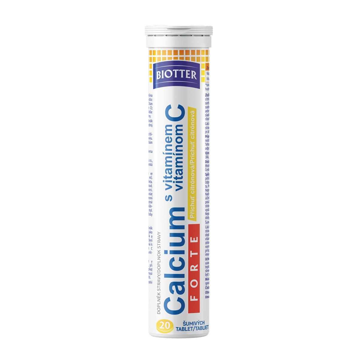Biotter Calcium Forte s vitaminem C citrón 20 šumivých tablet Biotter