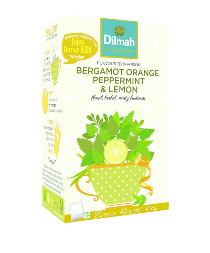 Dilmah Bergamot Orange Peppermint & Lemon porcovaný čaj 20x2 g Dilmah