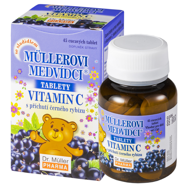 Dr. Müller Müllerovi medvídci s vitaminem C černý rybíz 45 tablet Dr. Müller