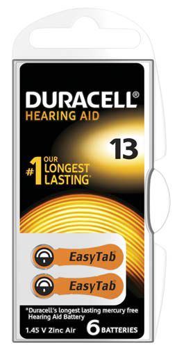 Duracell DA13 Easy Tab baterie do naslouchadel 6 ks Duracell
