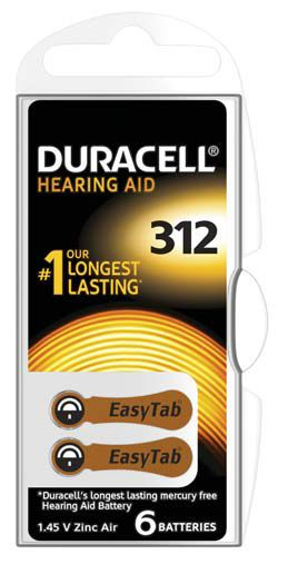 Duracell DA312 Easy Tab baterie do naslouchadel 6 ks Duracell