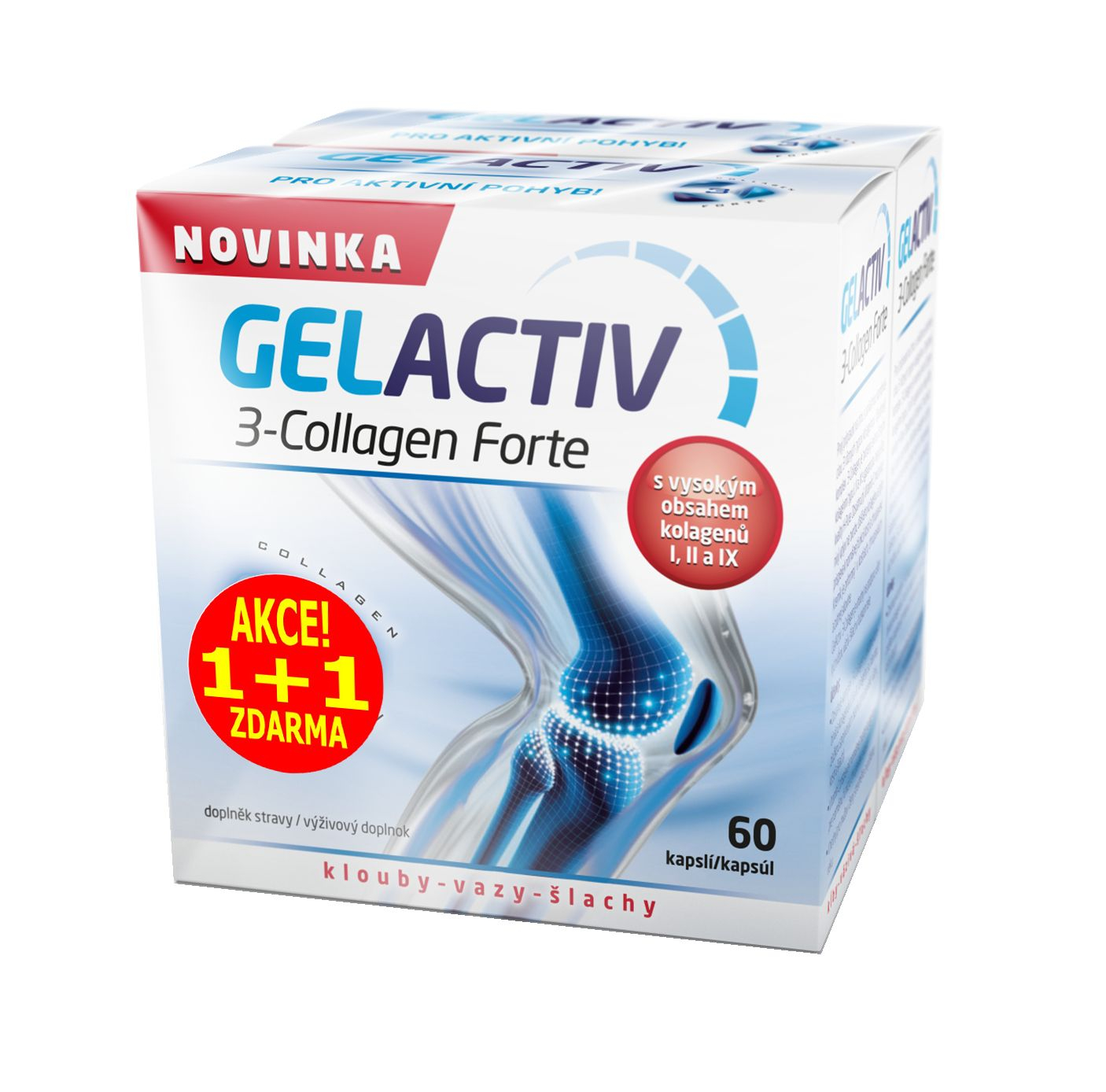 Gelactiv 3-Collagen Forte 60+60 kapslí Gelactiv