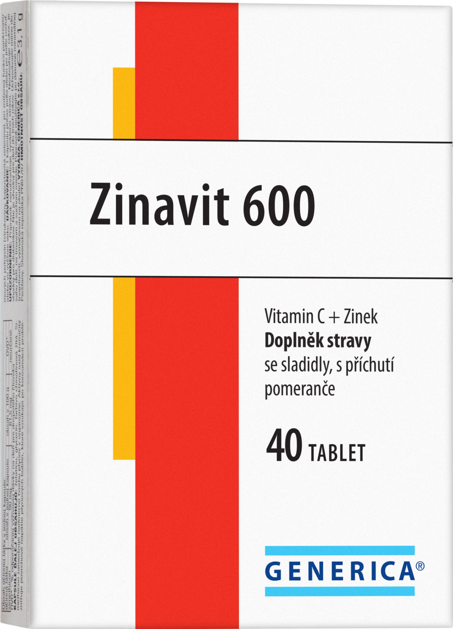 Generica Zinavit 600 40 cucavých tablet Generica