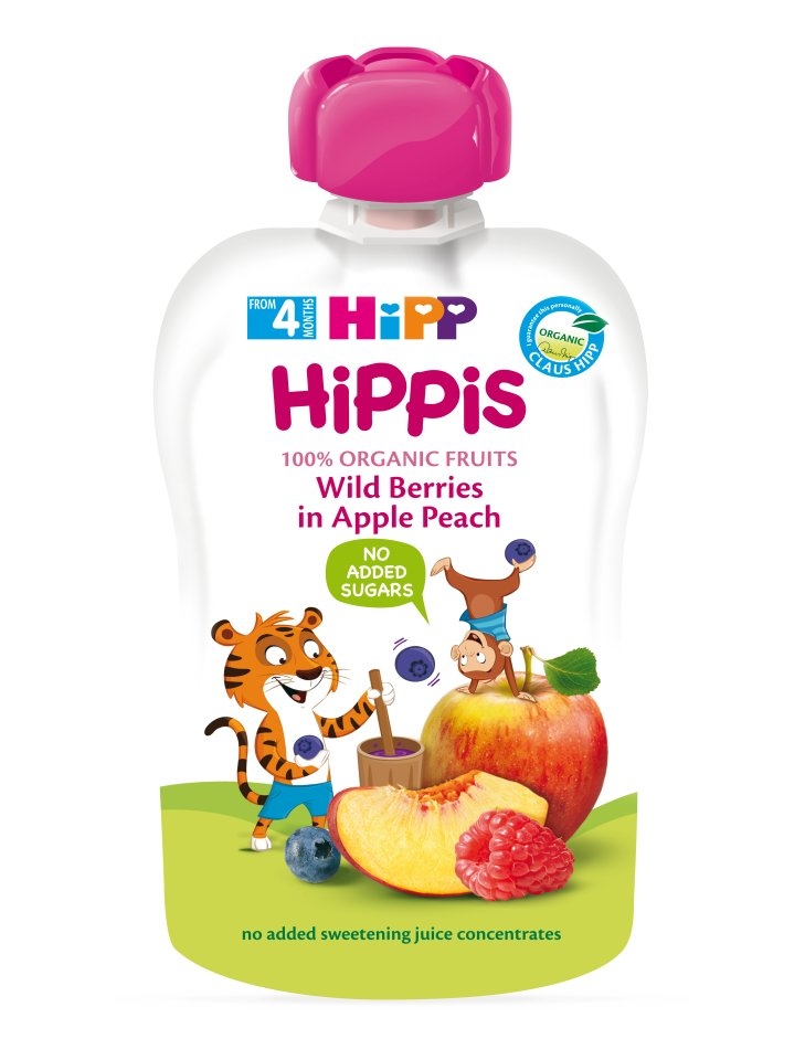 Hipp BIO 100% ovoce jablko-broskev-lesní ovoce 100 g Hipp