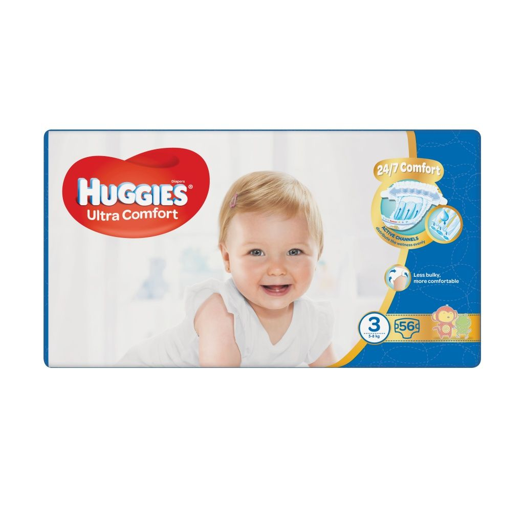 Huggies Ultra Comfort Jumbo vel. 3 5-8 kg dětské plenky 56 ks Huggies