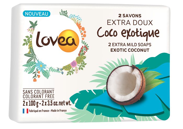 Lovea Extra jemné mýdlo kokos 2x100 g Lovea