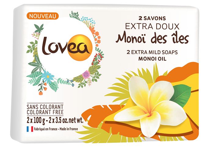 Lovea Extra jemné mýdlo monoi 2x100 g Lovea