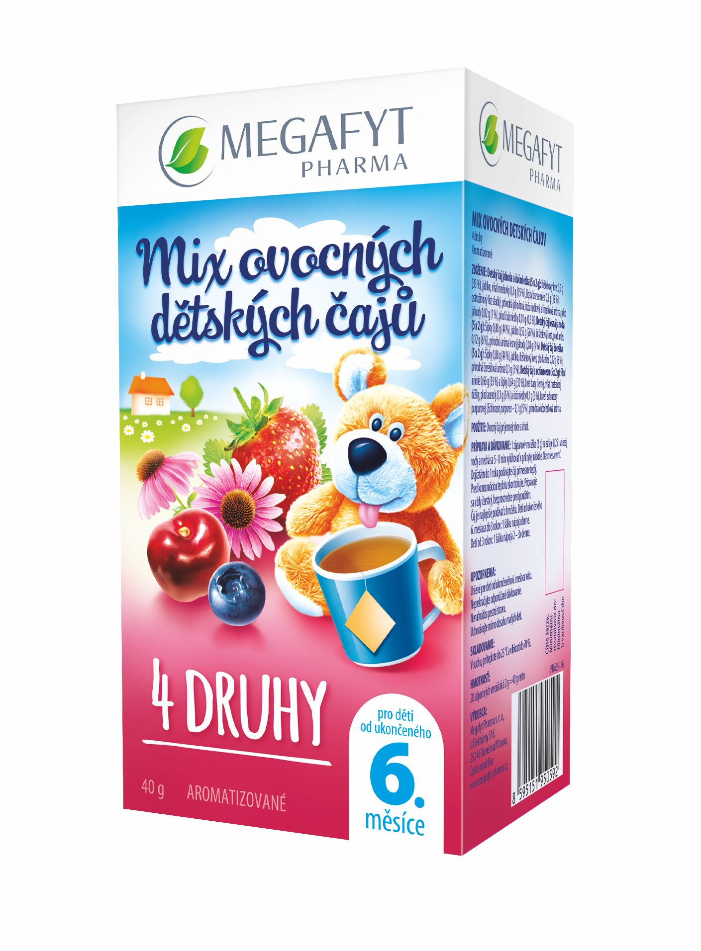Megafyt MIX ovocných dětských čajů 4 druhy 20x2 g Megafyt