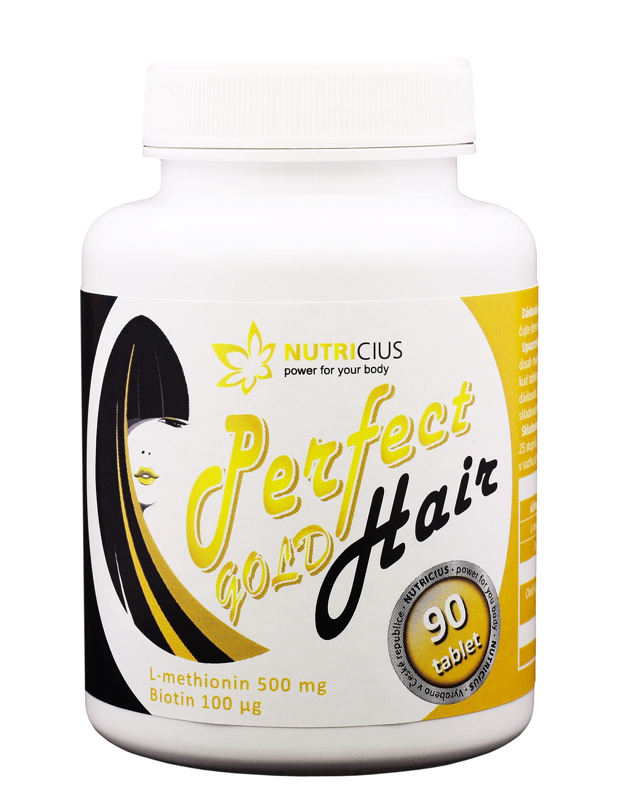 Nutricius Perfect HAIR gold methionin 500 mg + biotin 100 ug 90 tablet Nutricius