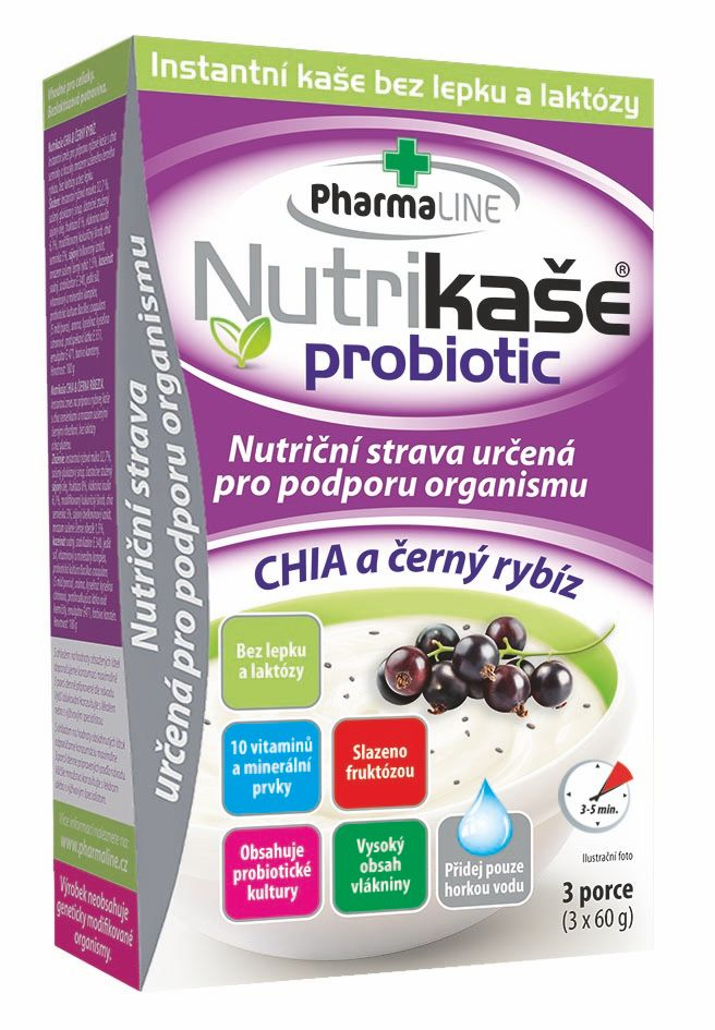 Nutrikaše probiotic Chia a černý rybíz 3x60 g Nutrikaše