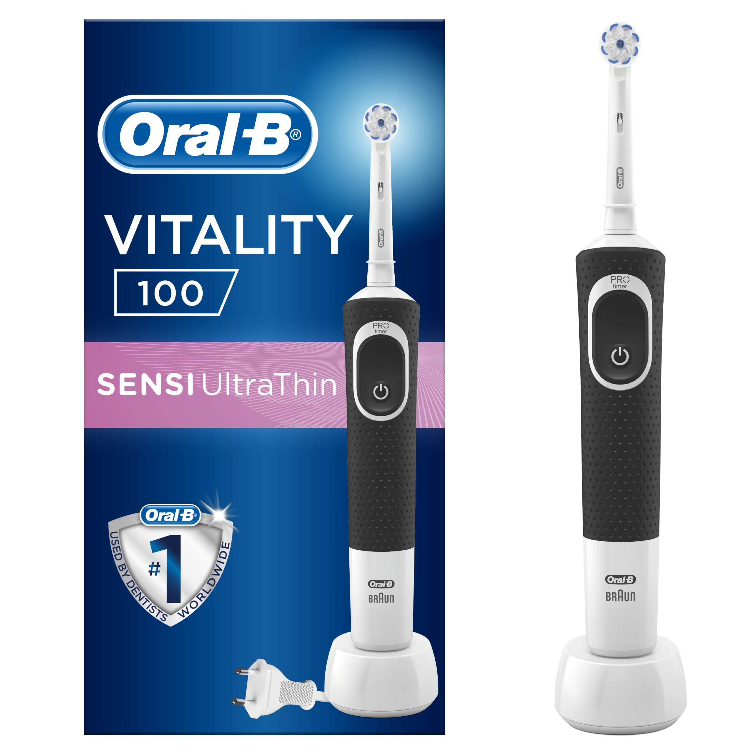 Oral-B Vitality 100 Sensitive Black elektrický zubní kartáček Oral-B