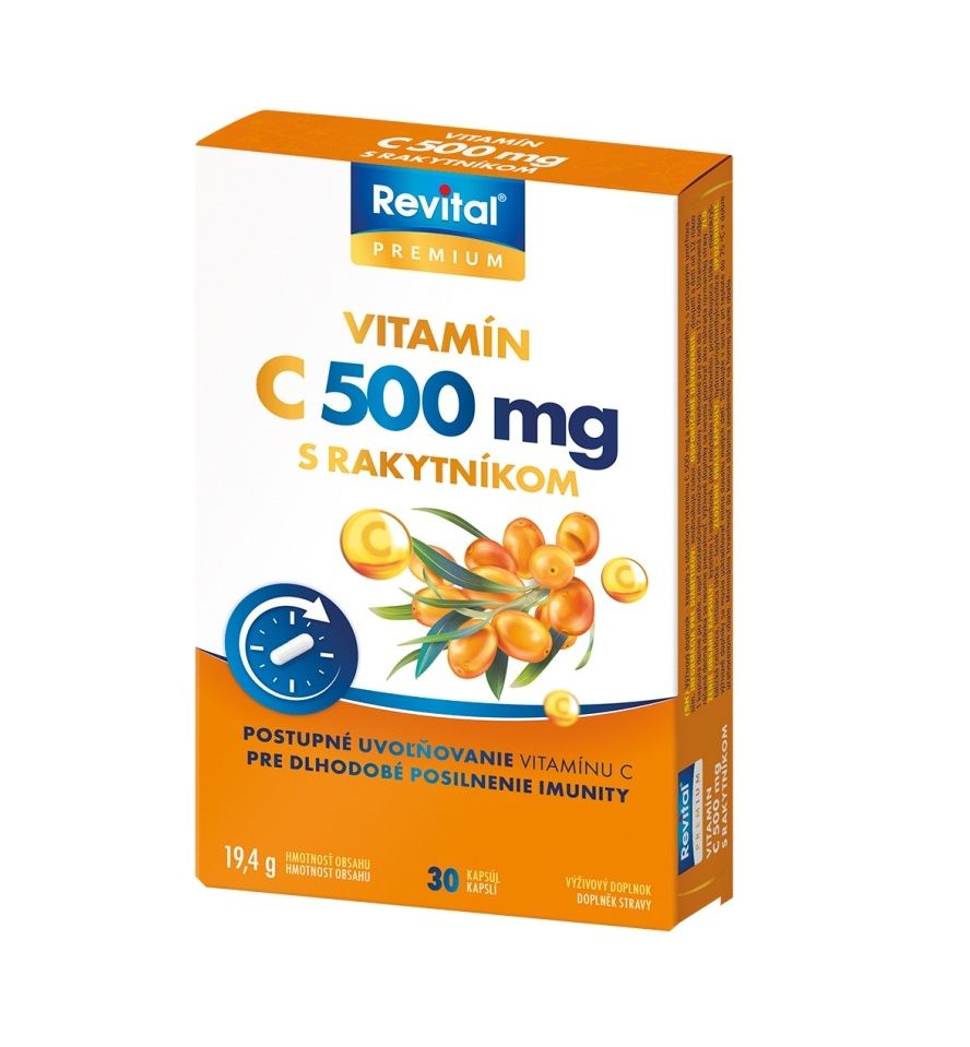 Revital Vitamin C 500 mg s rakytníkem 30 kapslí Revital