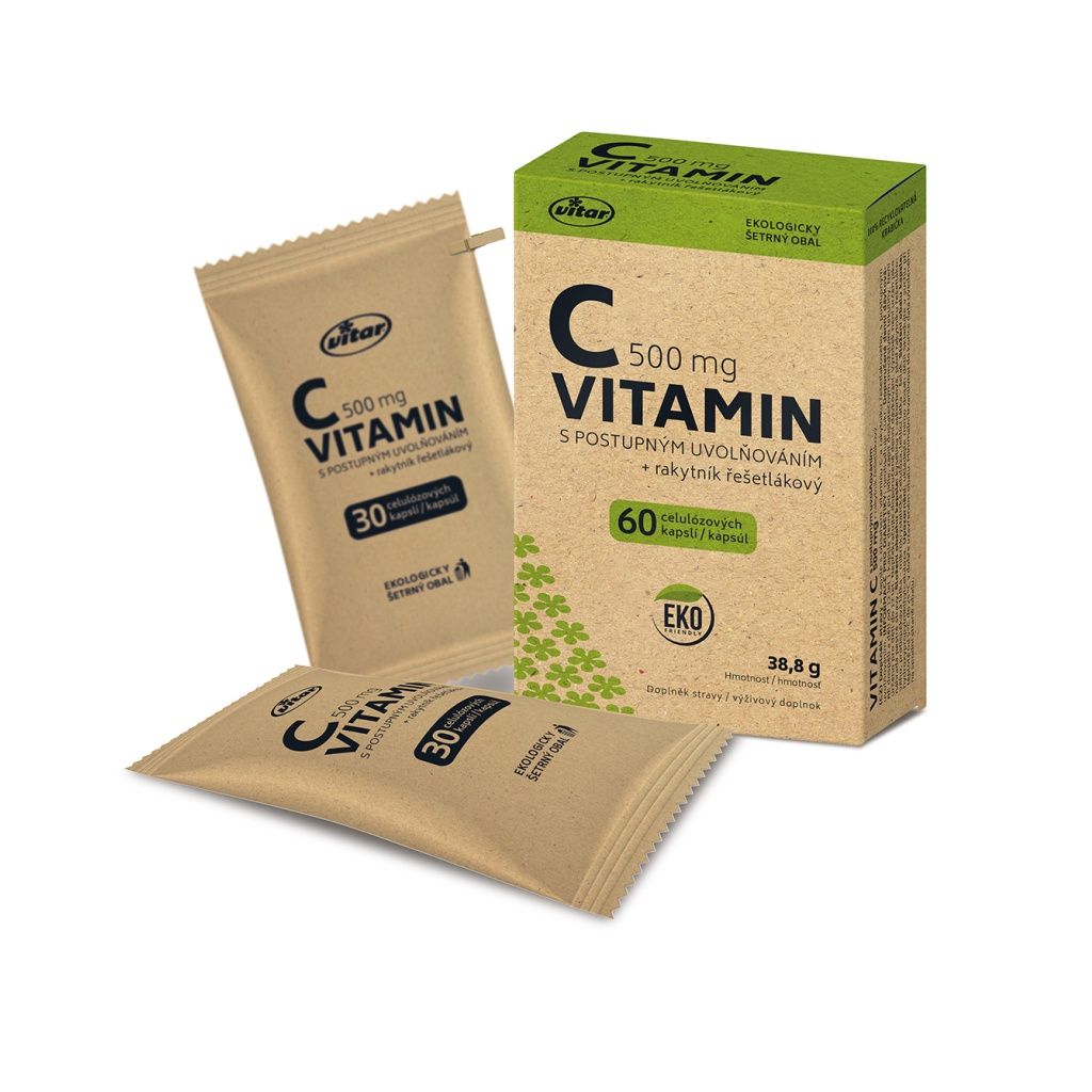 Vitar Vitamin C 500 mg + rakytník EKO 60 kapslí Vitar