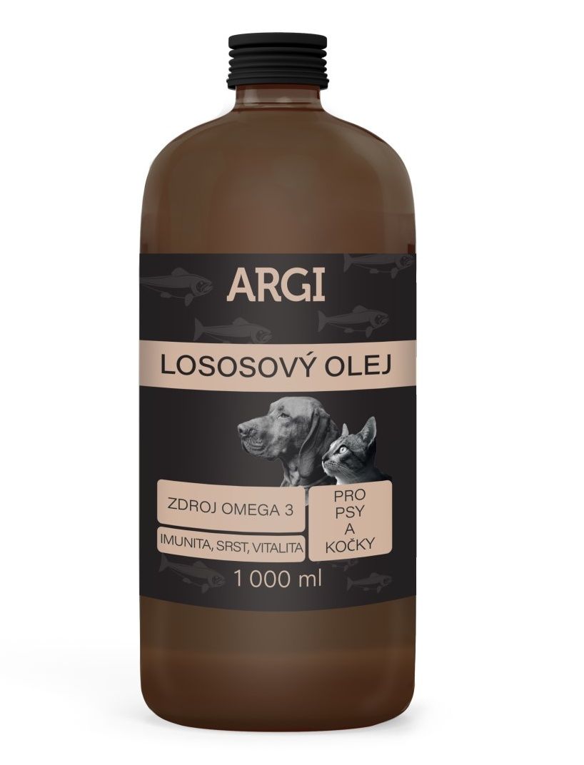Argi Lososový olej pro psy a kočky 1000 ml Argi
