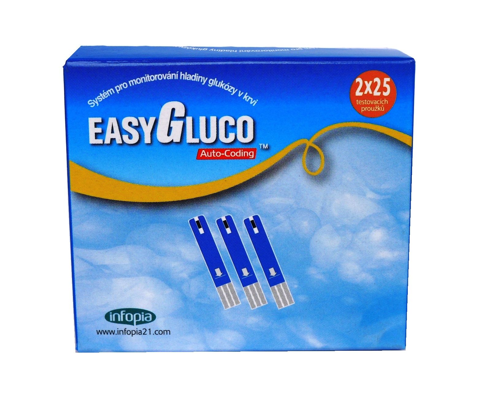 Easygluco Testovací proužky pro glukometr EasyGluco 50 ks Easygluco