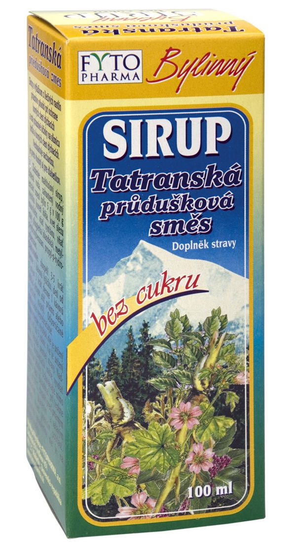 Fytopharma Tatranská průdušková směs bylinný sirup bez cukru 100 ml Fytopharma