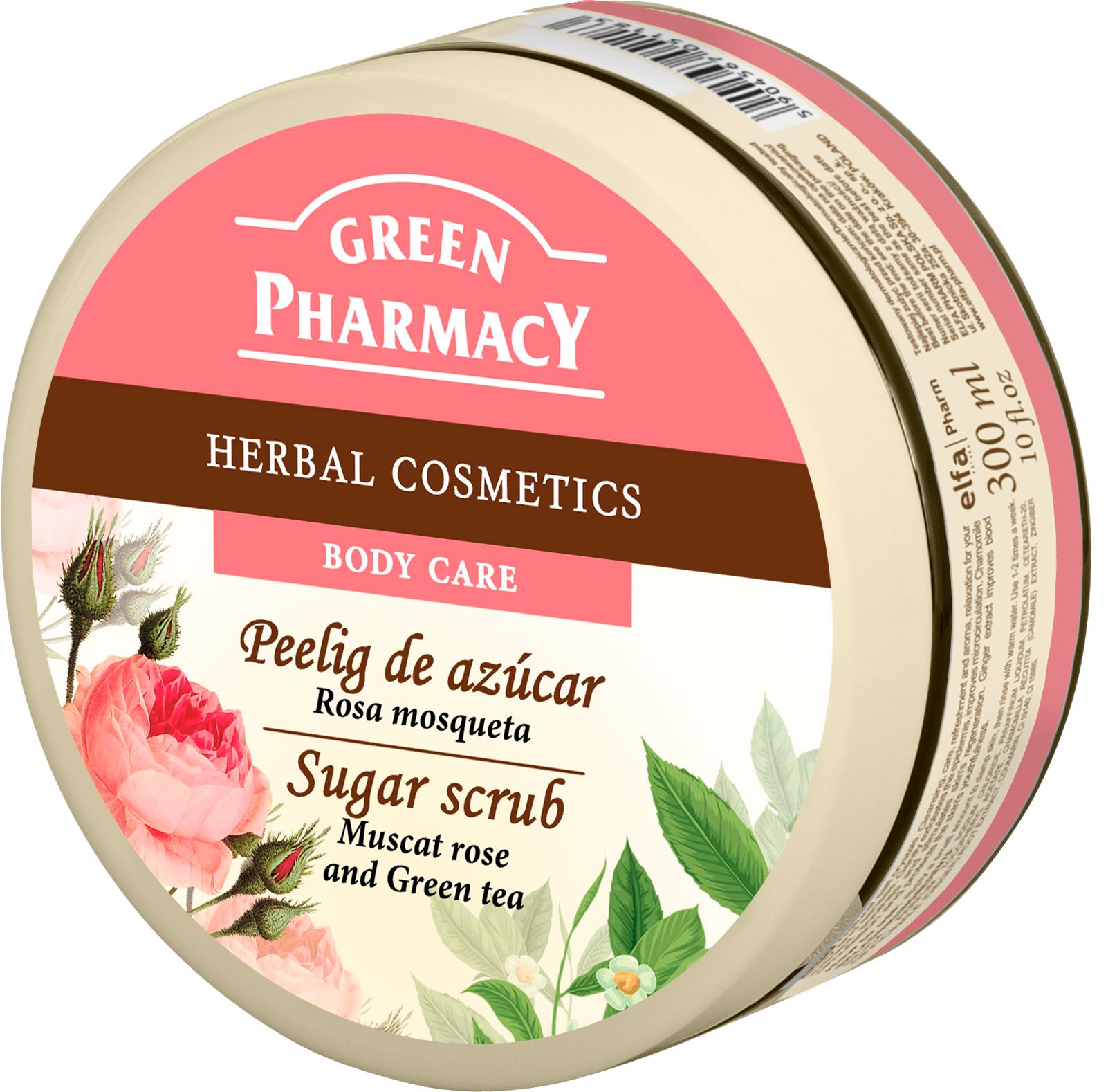 Green Pharmacy Muškátová růže a Zelený čaj cukrový peeling 300 ml Green Pharmacy