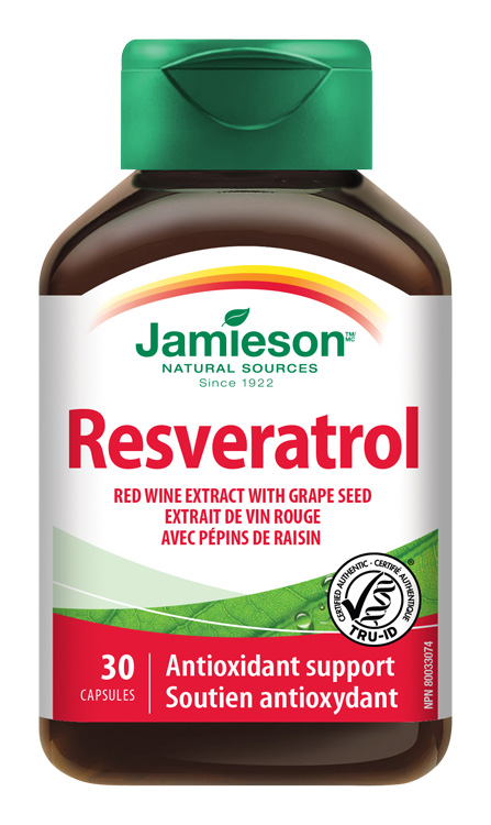 Jamieson Resveratrol 50 mg extrakt z červeného vína 30 kapslí Jamieson
