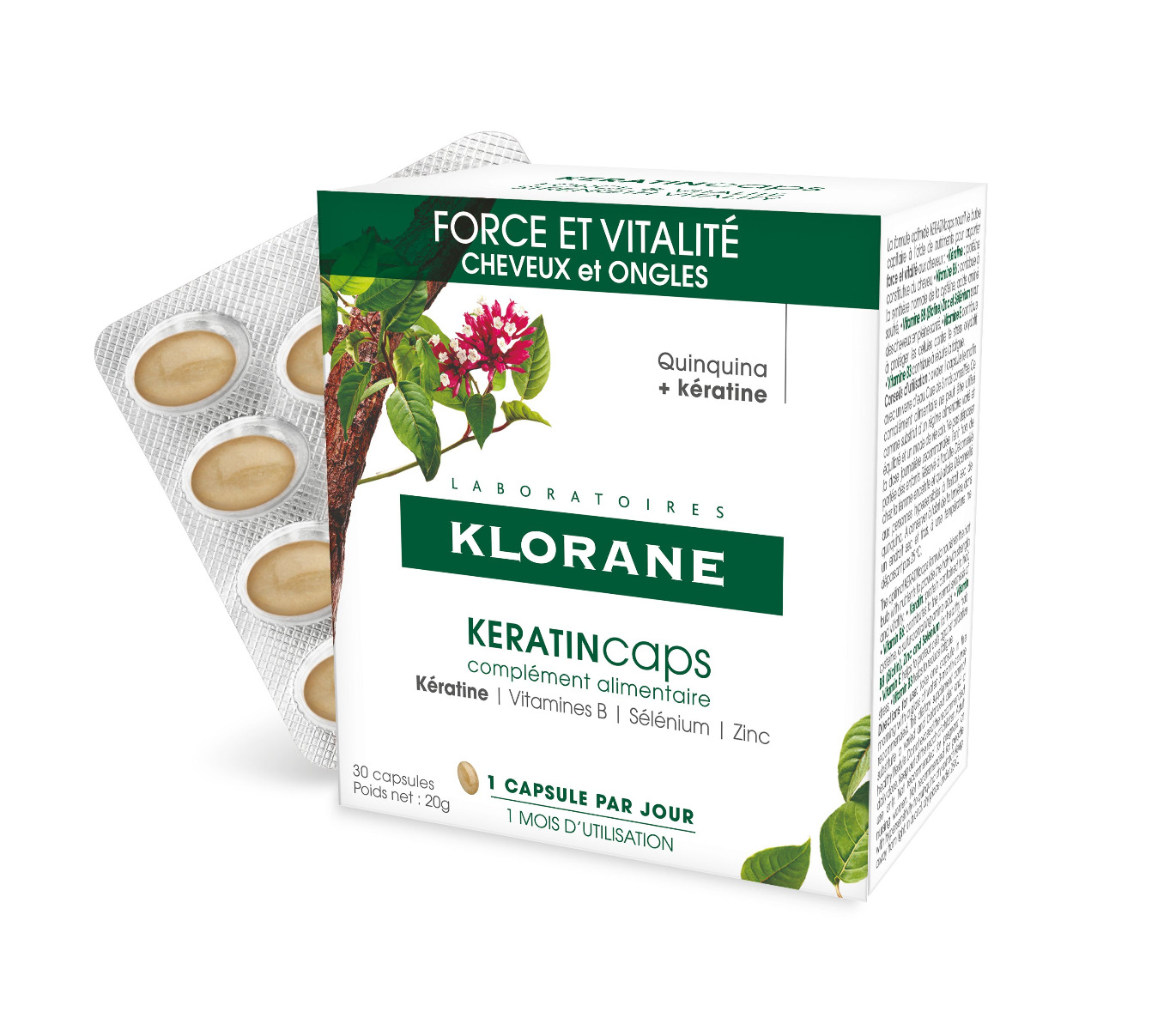 KLORANE Keratincaps Síla a vitalita 30 kapslí KLORANE