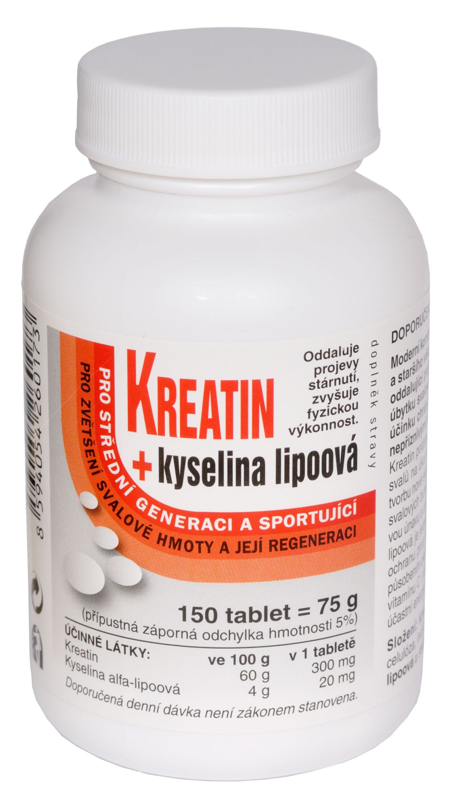 Naturvita Kreatin + Kyselina lipoová 150 tablet Naturvita